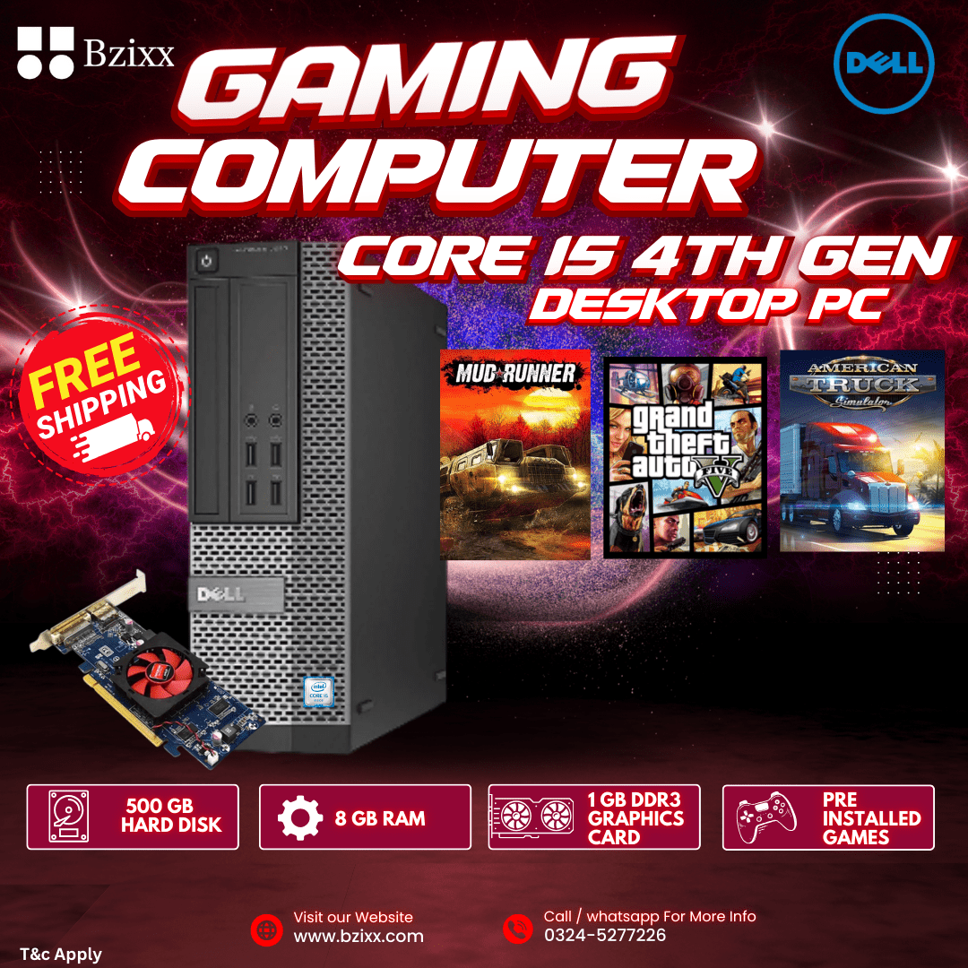 Core i5 4th Generation Gaming Pc 8GB Ddr3 Ram 500 Gb Hard Disk 1 Gb Graphics Card GTA 5 - MUD RUNNER - AMERICAN TRUCK Pre installed Desktop Gaming Pc - Bzixx