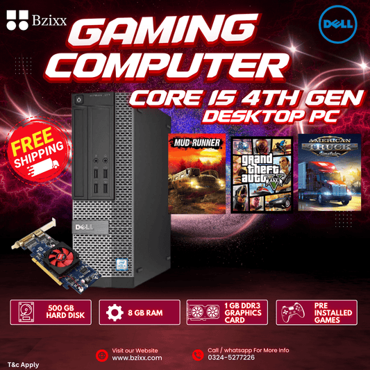 Core i5 4th Generation Gaming Pc 8GB Ddr3 Ram 500 Gb Hard Disk 1 Gb Graphics Card GTA 5 - MUD RUNNER - AMERICAN TRUCK Pre installed Desktop Gaming Pc - Bzixx