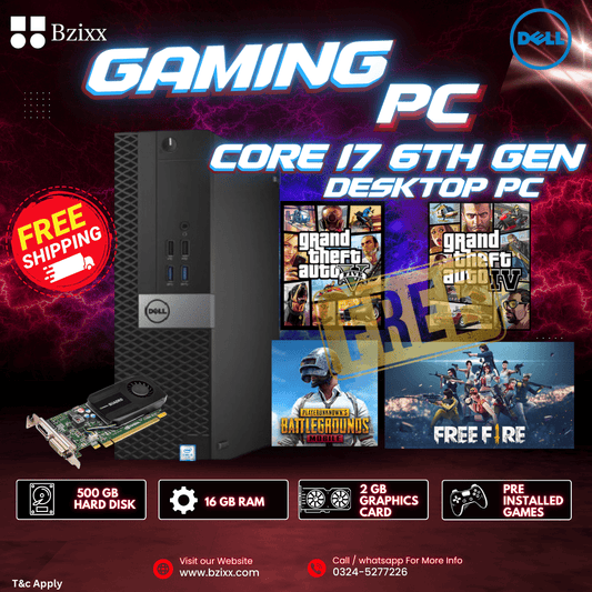 Core i7 6th Gen - 16GB Ram - 500 Gb Hard Disk - 2Gb Graphics Card - GTA 5 - PUBG - Free Fire - GTA 4 Pre Installed - Bzixx