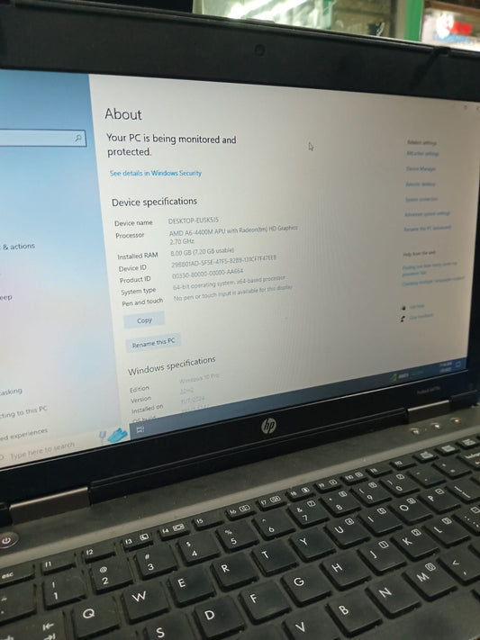 HP PROBOOK 6470B AMD A6 - 4400M with Radeon Graphics card 2.70GHz 128GB SSD 8GB RAM - Bzixx